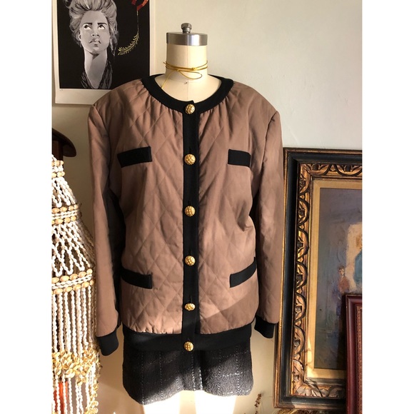 Vintage quilted boxy brown bomber jacket - Picture 13 of 16